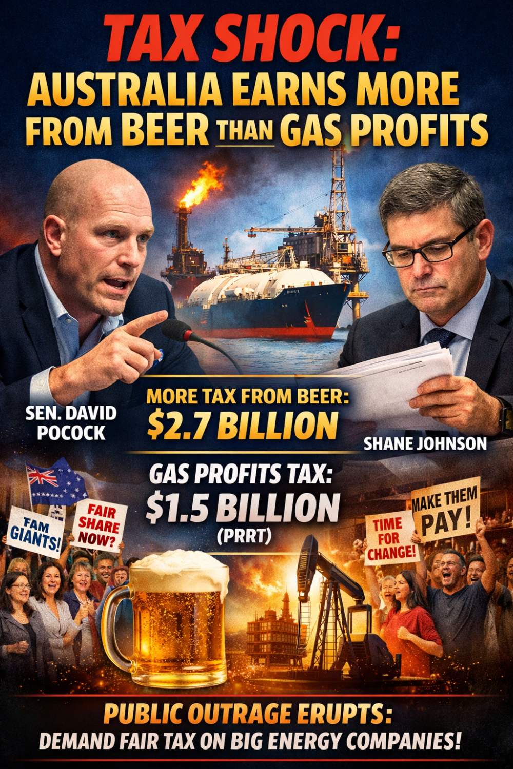 बीयर पर टैक्स ज्यादा, गैस कंपनियों पर कम — सीनेट में तीखी बहस के बाद देशभर में नई बहस छिड़ी