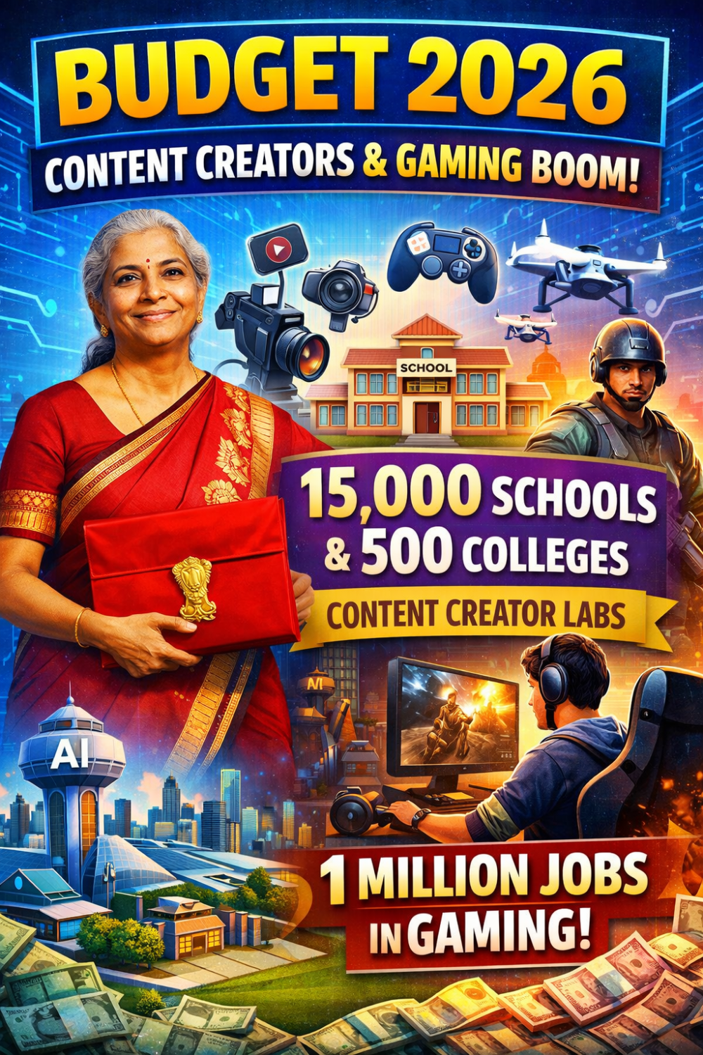 बजट 2026: कंटेंट क्रिएटर्स और गेमिंग सेक्टर को बड़ी सौगात