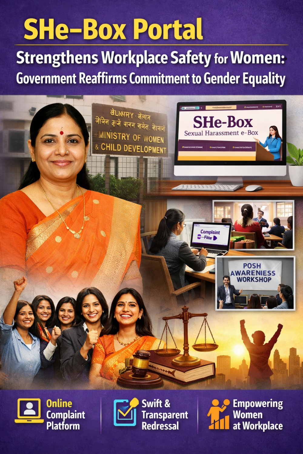 कार्यस्थल पर महिलाओं की सुरक्षा को मजबूती: शी-बॉक्स पोर्टल बना प्रभावी मंच