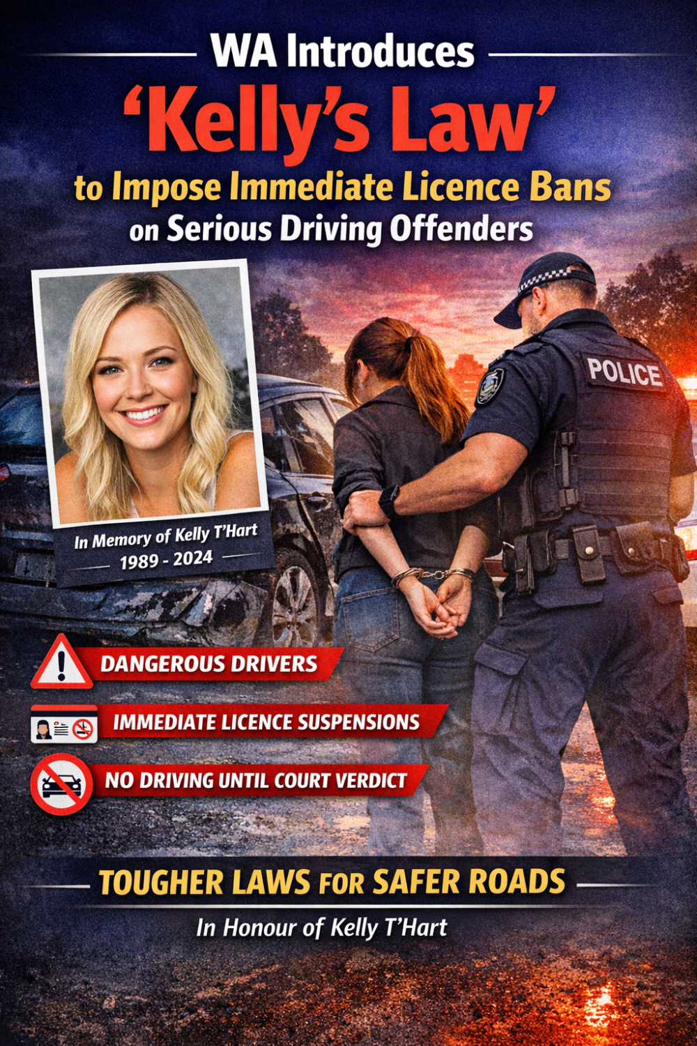 गंभीर सड़क अपराधों पर तुरंत ड्राइविंग लाइसेंस निलंबन: पश्चिमी ऑस्ट्रेलिया में ‘केली कानून’ लागू होगा