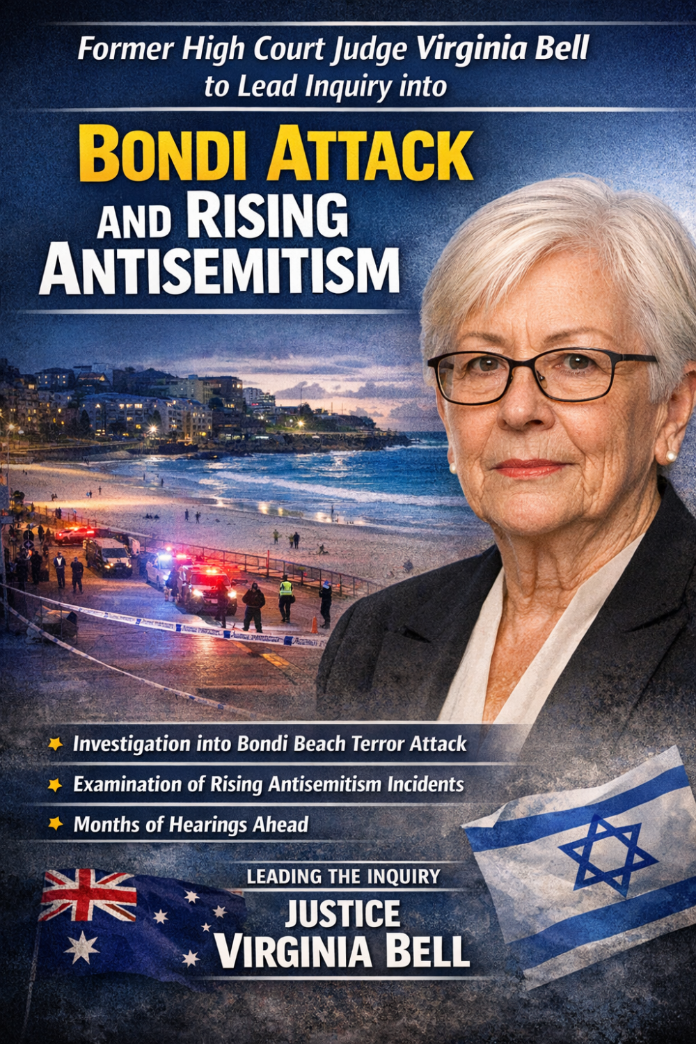 बोंडी बीच आतंकी हमले और बढ़ते यहूदी-विरोध पर जांच शुरू, न्यायमूर्ति वर्जीनिया बेल करेंगी अगुवाई