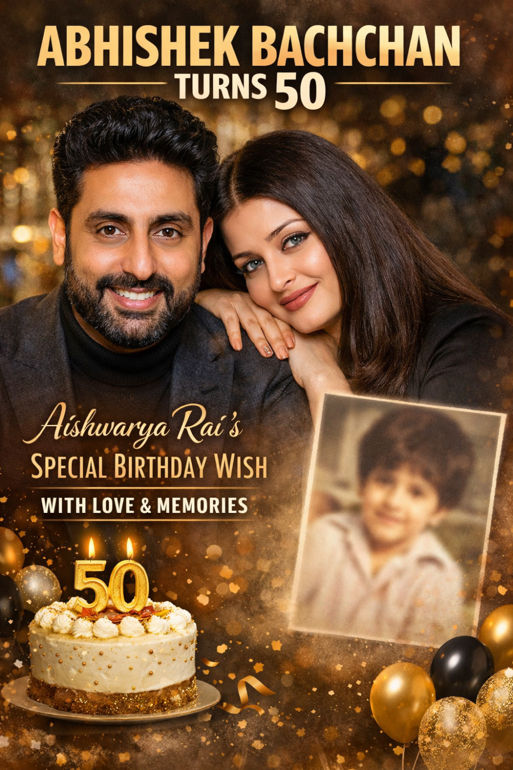 अभिषेक बच्चन हुए 50 के, ऐश्वर्या राय ने खास अंदाज में दी जन्मदिन की बधाई