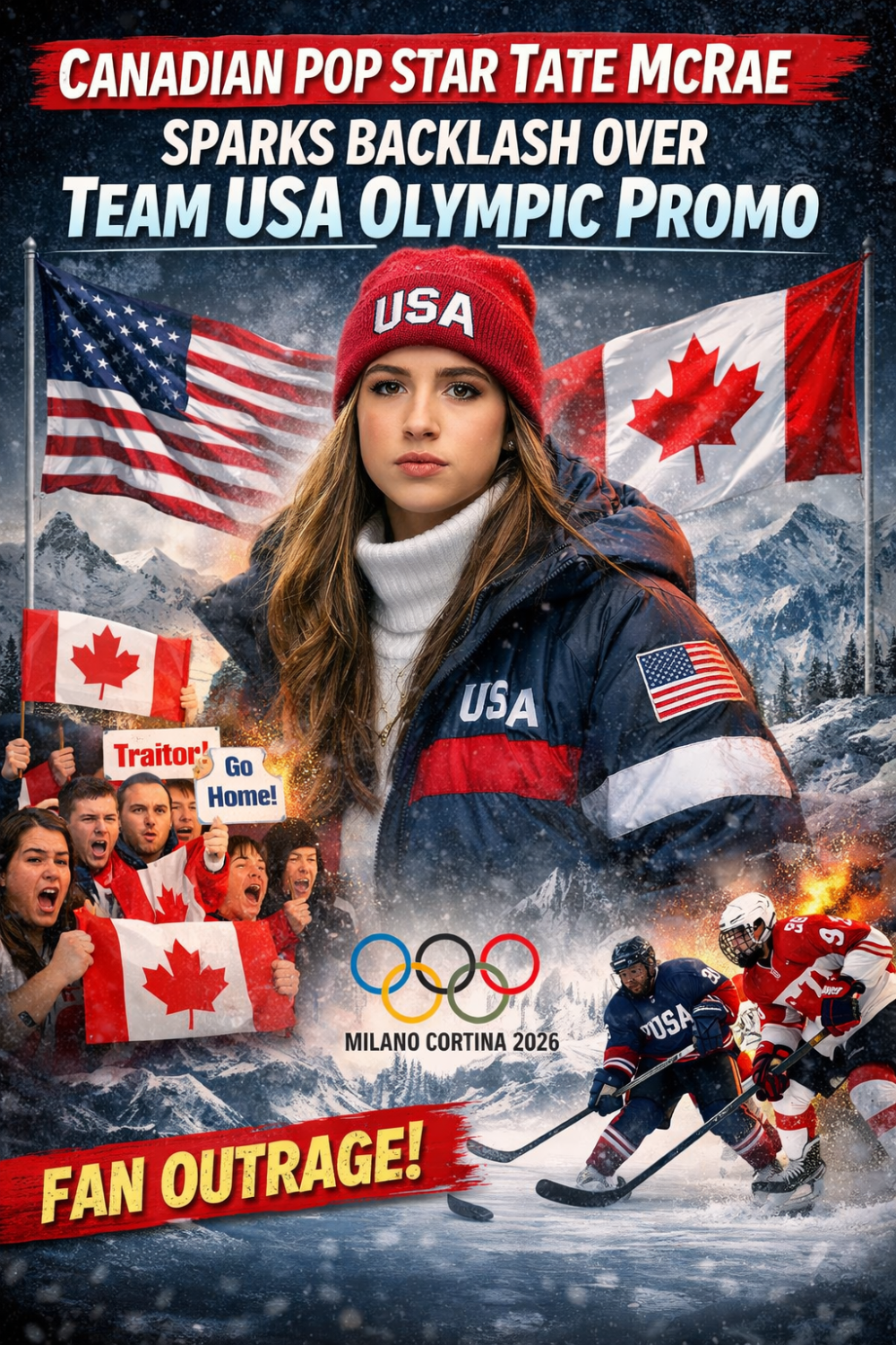 शीतकालीन ओलंपिक के प्रचार में अमेरिकी टीम का समर्थन करना कनाडाई गायिका टेट मैकरे को पड़ा भारी