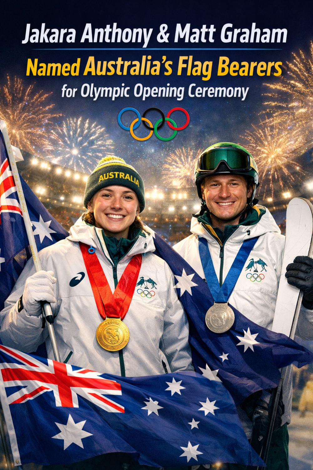 जकारा एंथनी और मैट ग्राहम बने ओलंपिक उद्घाटन समारोह में ऑस्ट्रेलिया के ध्वजवाहक