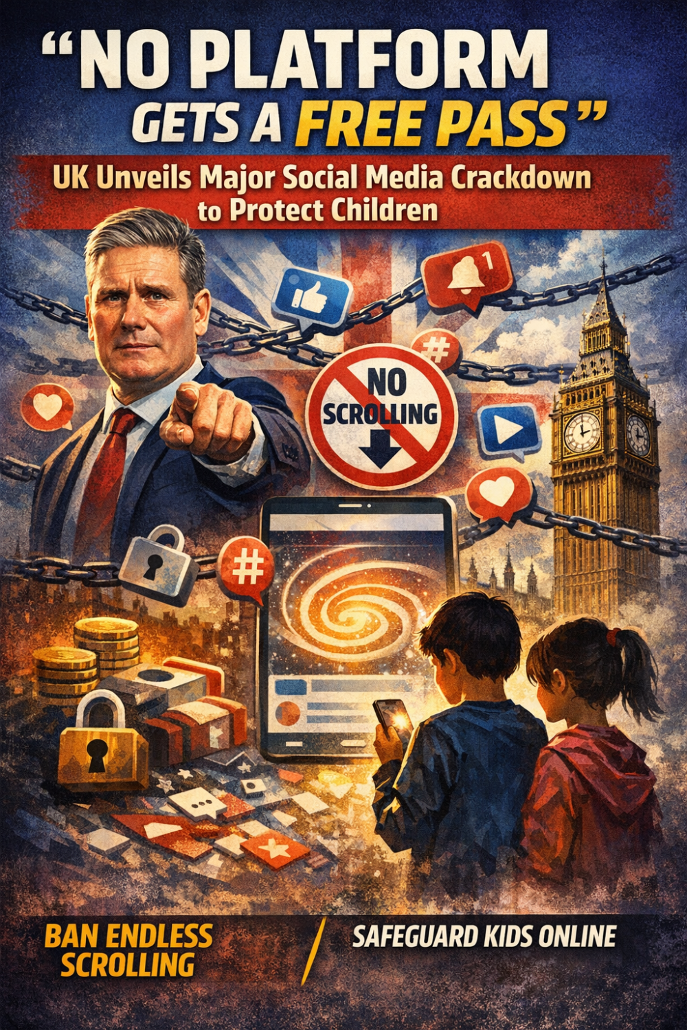 ब्रिटेन में सोशल मीडिया पर सख्ती: बच्चों के लिए अनंत स्क्रॉलिंग पर रोक की तैयारी