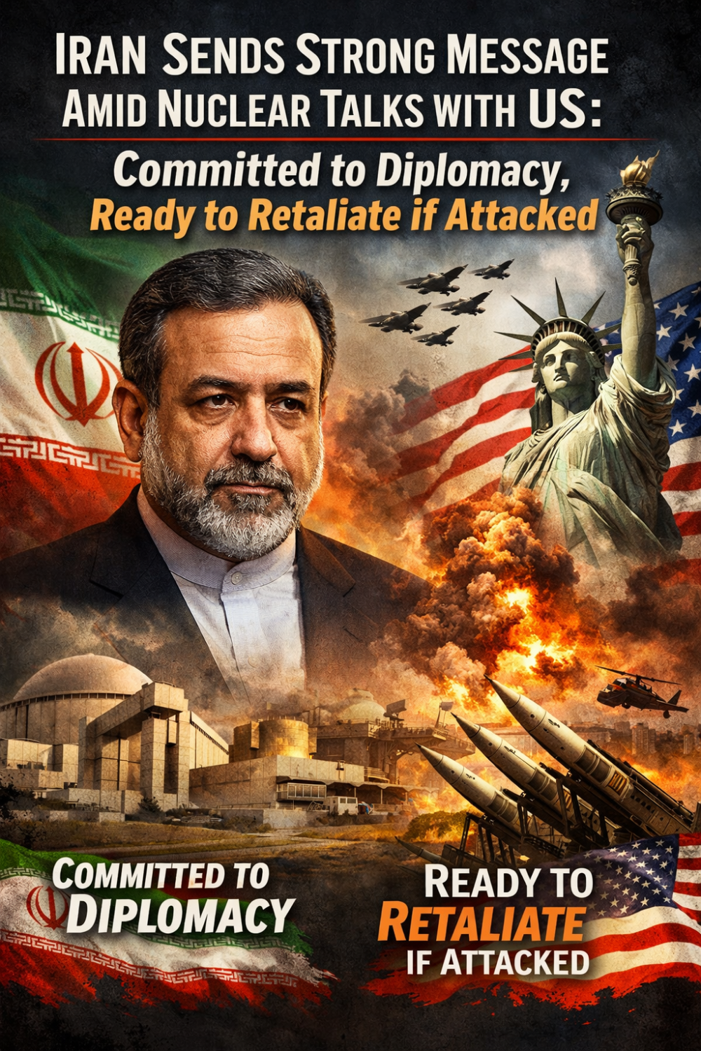 ईरान–अमेरिका परमाणु वार्ता के बीच तेहरान का सख्त संदेश: ‘कूटनीति भी जारी, जवाबी कार्रवाई के लिए भी तैयार’