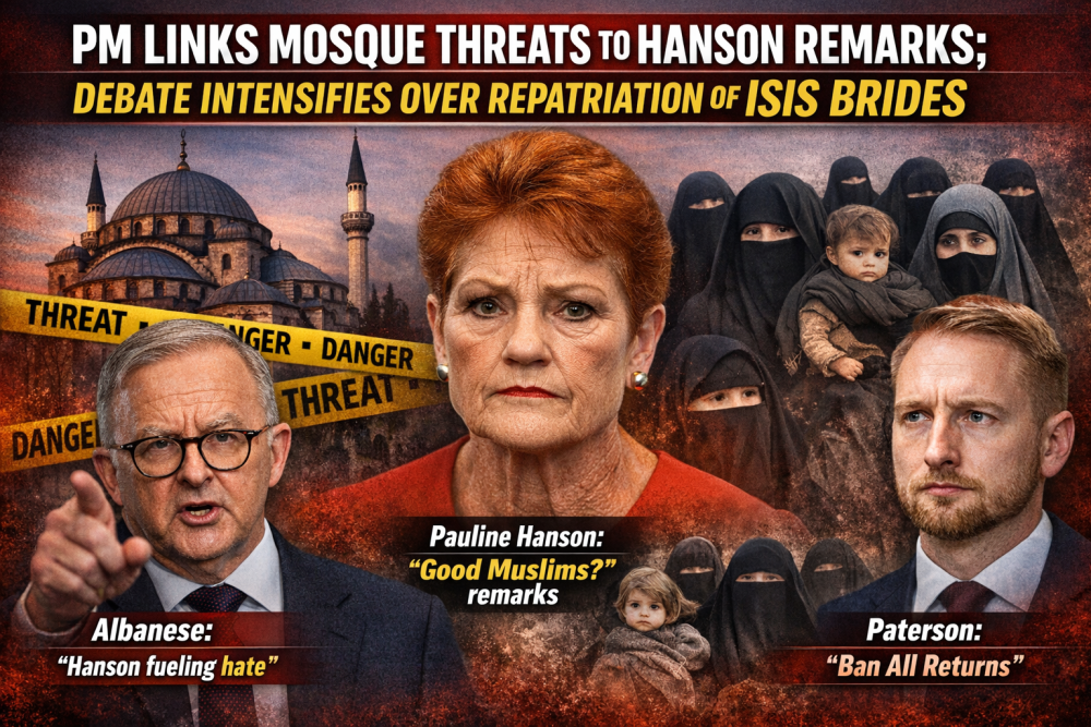 मस्जिदों को धमकियों पर सियासी घमासान, पीएम ने हैनसन के बयानों को बताया नफरत को बढ़ावा; आईएसआईएस दुल्हनों की वापसी पर भी विवाद