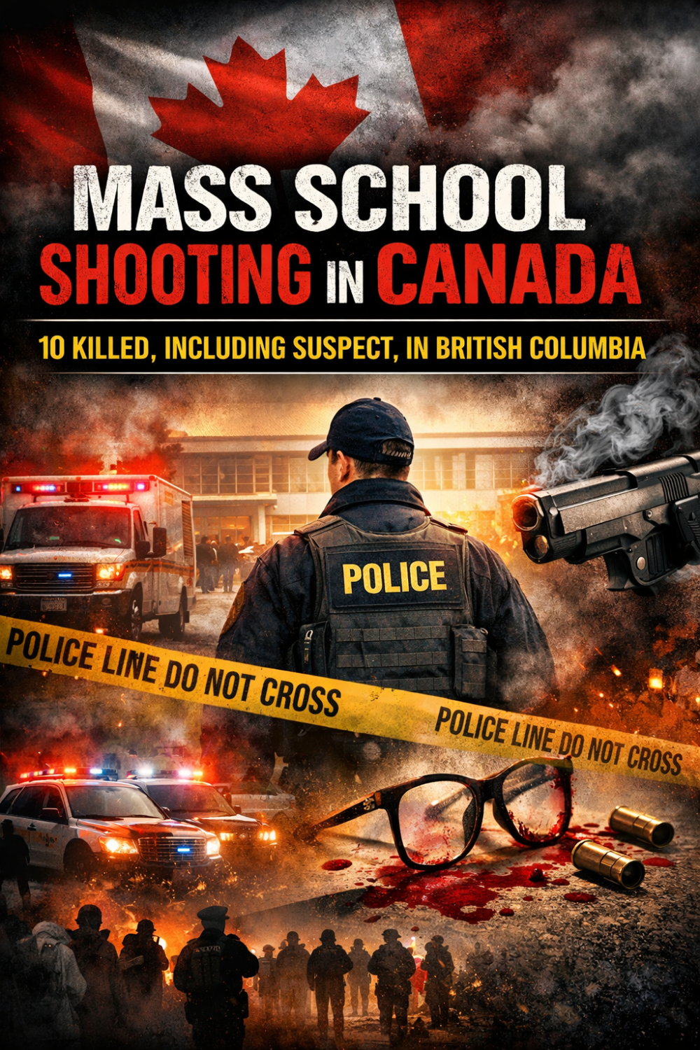कनाडा के ब्रिटिश कोलंबिया में स्कूल में सामूहिक गोलीबारी, संदिग्ध हमलावर सहित 10 की मौत