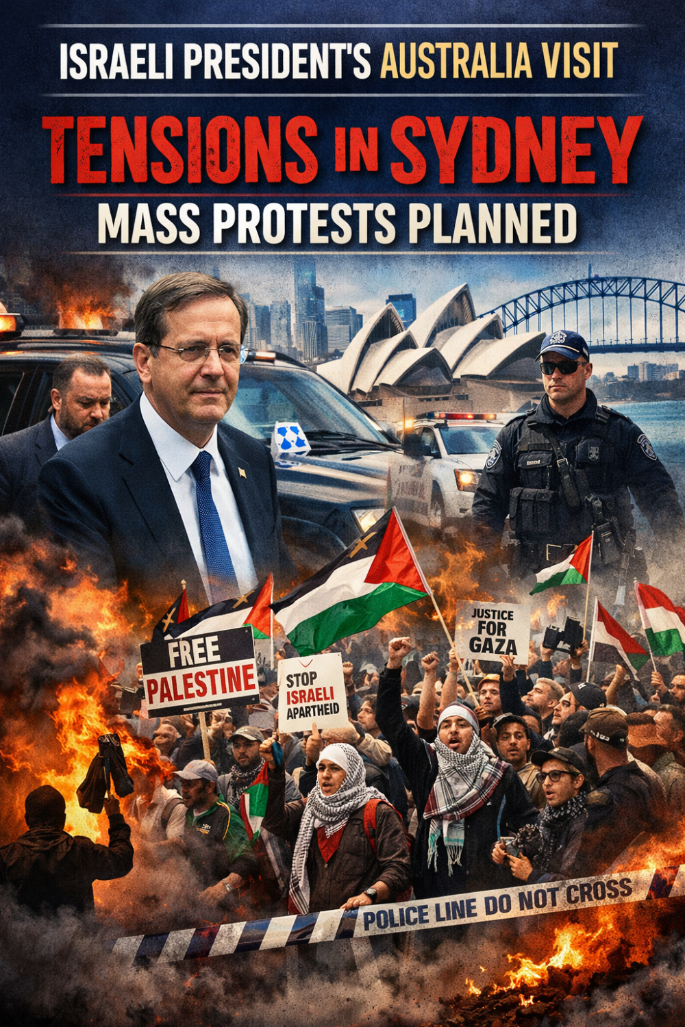 इज़राइली राष्ट्रपति की ऑस्ट्रेलिया यात्रा से पहले सिडनी में सुरक्षा कड़ी, हजारों के प्रदर्शन की आशंका