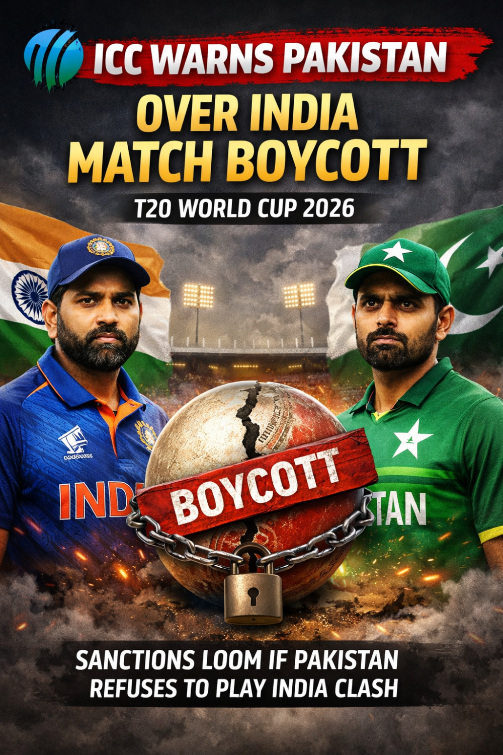 भारत के खिलाफ मैच के बहिष्कार पर आईसीसी ने पाकिस्तान को दी चेतावनी