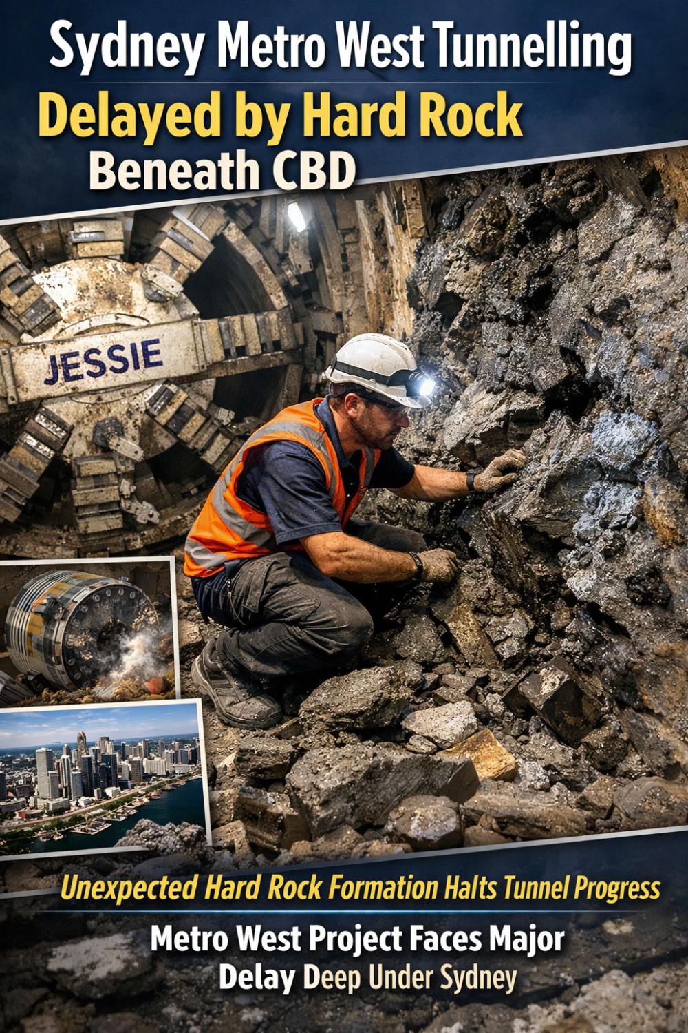 सिडनी मेट्रो वेस्ट परियोजना में बड़ी बाधा, सीबीडी के नीचे कठोर चट्टान से सुरंग निर्माण प्रभावित