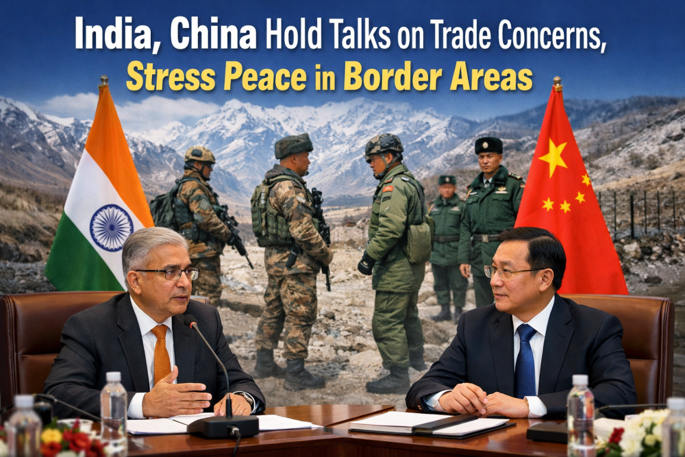 भारत-चीन के बीच व्यापारिक चिंताओं पर चर्चा, सीमा क्षेत्रों में शांति बनाए रखने पर जोर