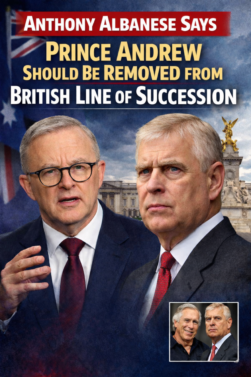 ब्रिटेन के शाही उत्तराधिकार पर अल्बनीज़ का बड़ा बयान: “एंड्रयू को उत्तराधिकार की पंक्ति से हटाया जाए”