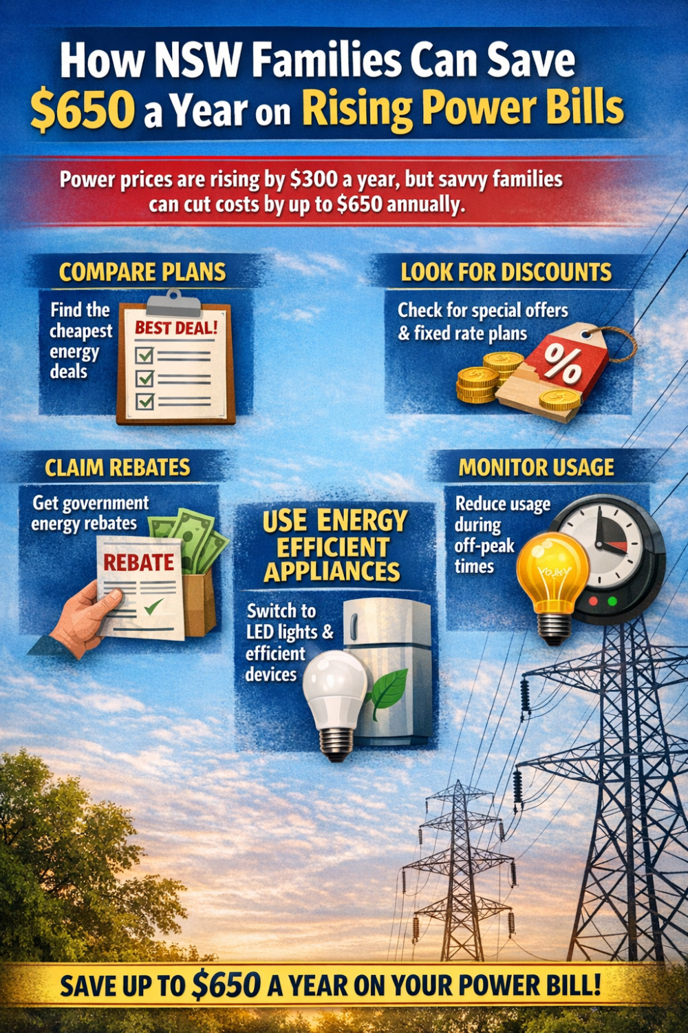 बिजली बिल में सालाना 650 डॉलर तक की बचत कर सकते हैं NSW के परिवार