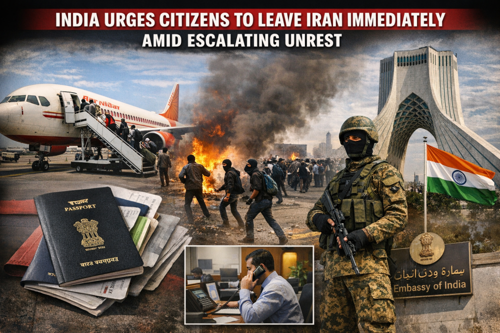 ईरान में बिगड़ते हालात के बीच भारत की एडवाइजरी, नागरिकों से तुरंत लौटने की अपील