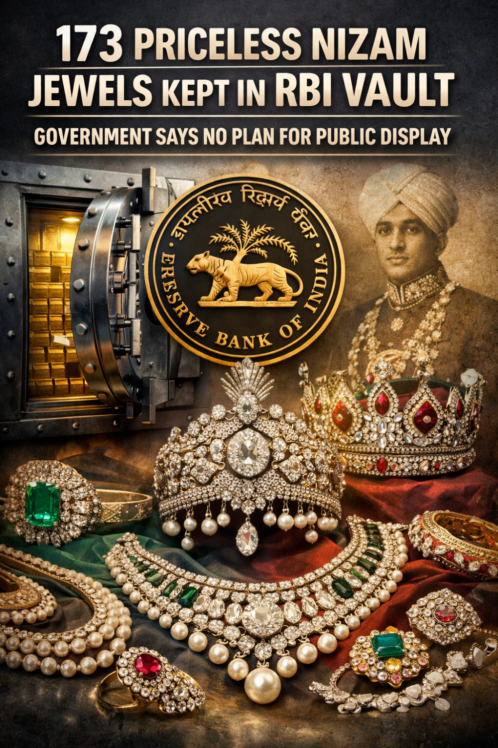 RBI के सुरक्षित वॉल्ट में संरक्षित हैं हैदराबाद के निज़ाम के 173 अमूल्य गहने, सार्वजनिक प्रदर्शन को लेकर सरकार ने जताई असमर्थता