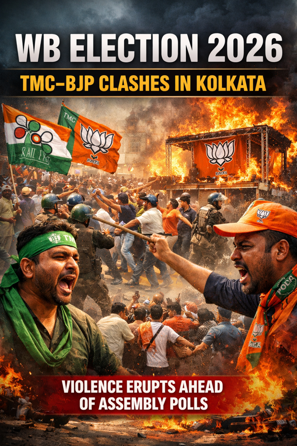 WB Election 2026: चुनाव से पहले बंगाल में सियासी हिंसा, कोलकाता में TMC–BJP समर्थकों में झड़प