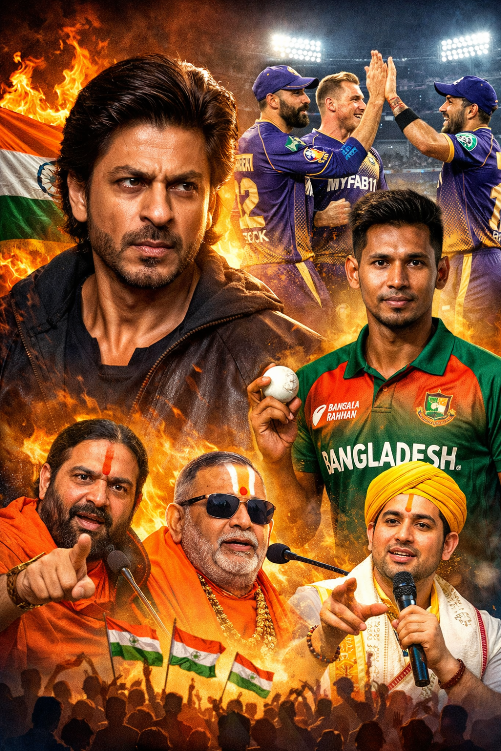 बांग्लादेशी खिलाड़ी की खरीद पर घिरे शाहरुख खान, बयानबाज़ी से गरमाया सियासी–धार्मिक माहौल