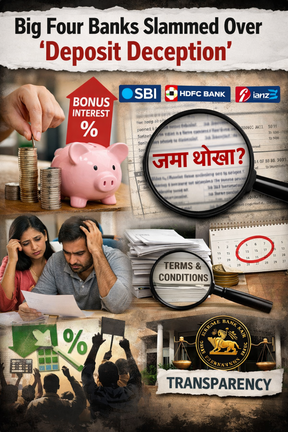 बोनस ब्याज को लेकर बड़े बैंकों पर आरोप, ‘जमा धोखे’ पर घिरे बैंक