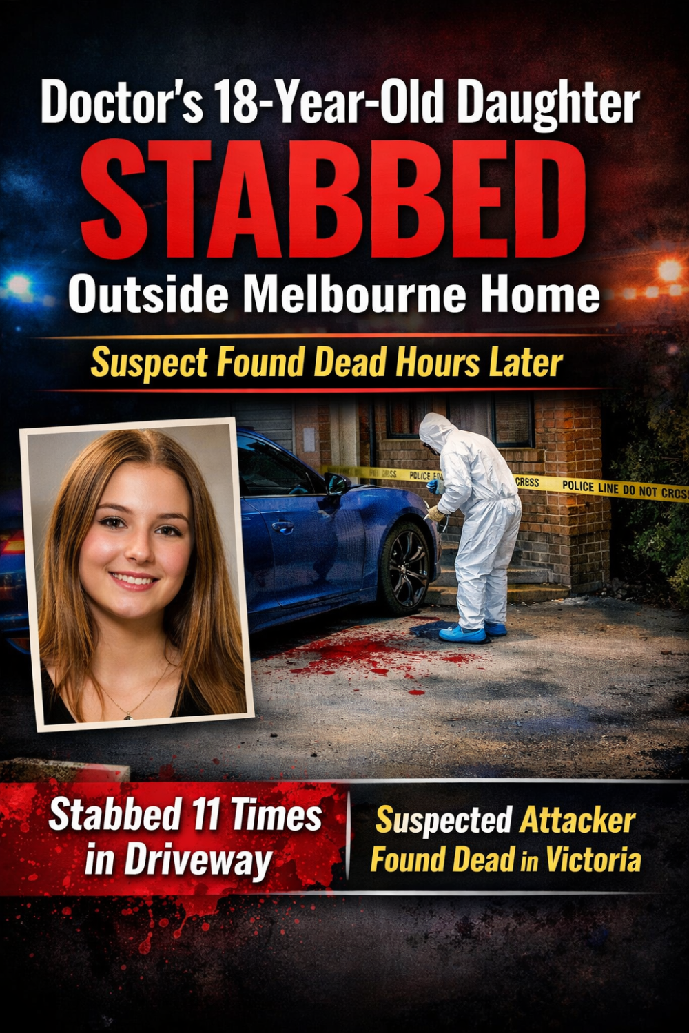 मेलबर्न में डॉक्टर की 18 वर्षीय बेटी पर जानलेवा हमला, आरोपी मृत मिला