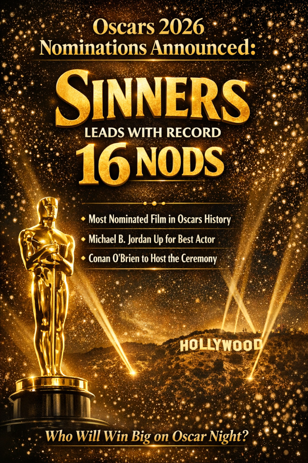 ऑस्कर 2026 के नामांकन घोषित: ‘सिनर्स’ का ऐतिहासिक दबदबा, 16 श्रेणियों में नामांकन