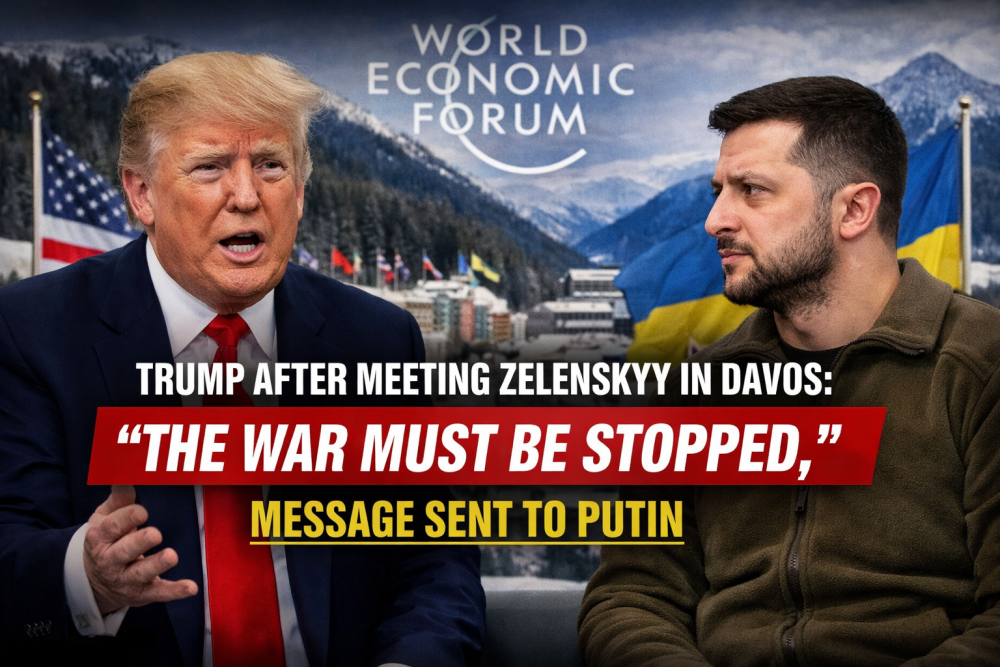 दावोस में जेलेंस्की से मुलाकात के बाद ट्रंप का बयान बोले— रूस-यूक्रेन युद्ध को रोकना ज़रूरी, पुतिन को भेजा गया संदेश