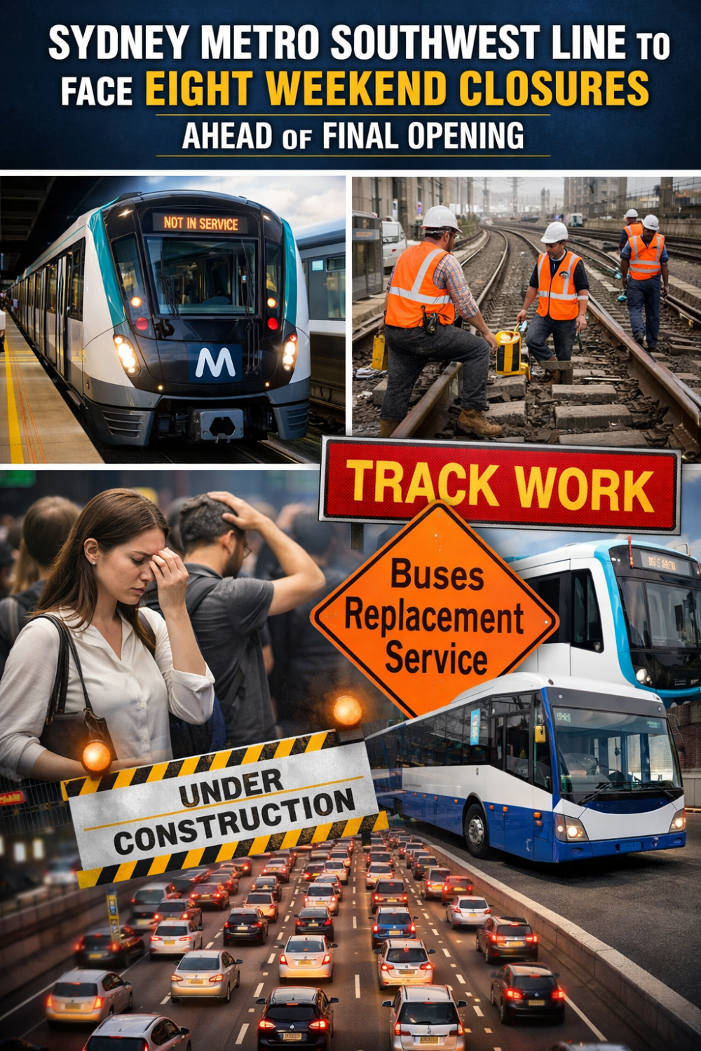 सिडनी मेट्रो के दक्षिण-पश्चिम कॉरिडोर में आठ सप्ताहांत बंद, यात्रियों को फिर झेलनी होगी बड़ी परेशानी