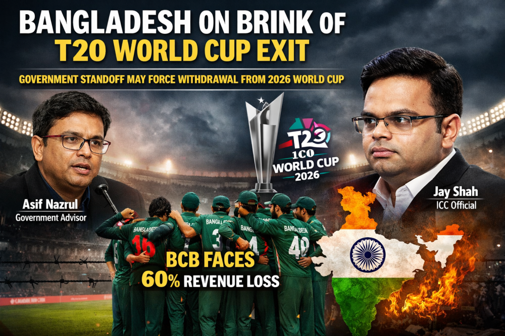 टी20 विश्व कप 2026 से हटने की कगार पर टीम, बीसीबी को 60% आय नुकसान की आशंका