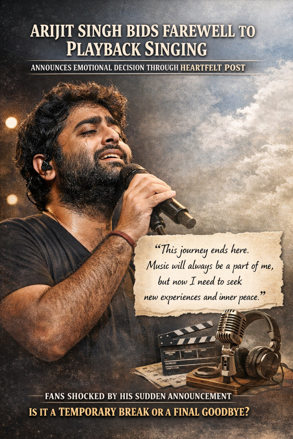 अरिजीत सिंह ने प्लेबैक सिंगिंग को कहा अलविदा, भावुक पोस्ट से किया चौंकाने वाला ऐलान