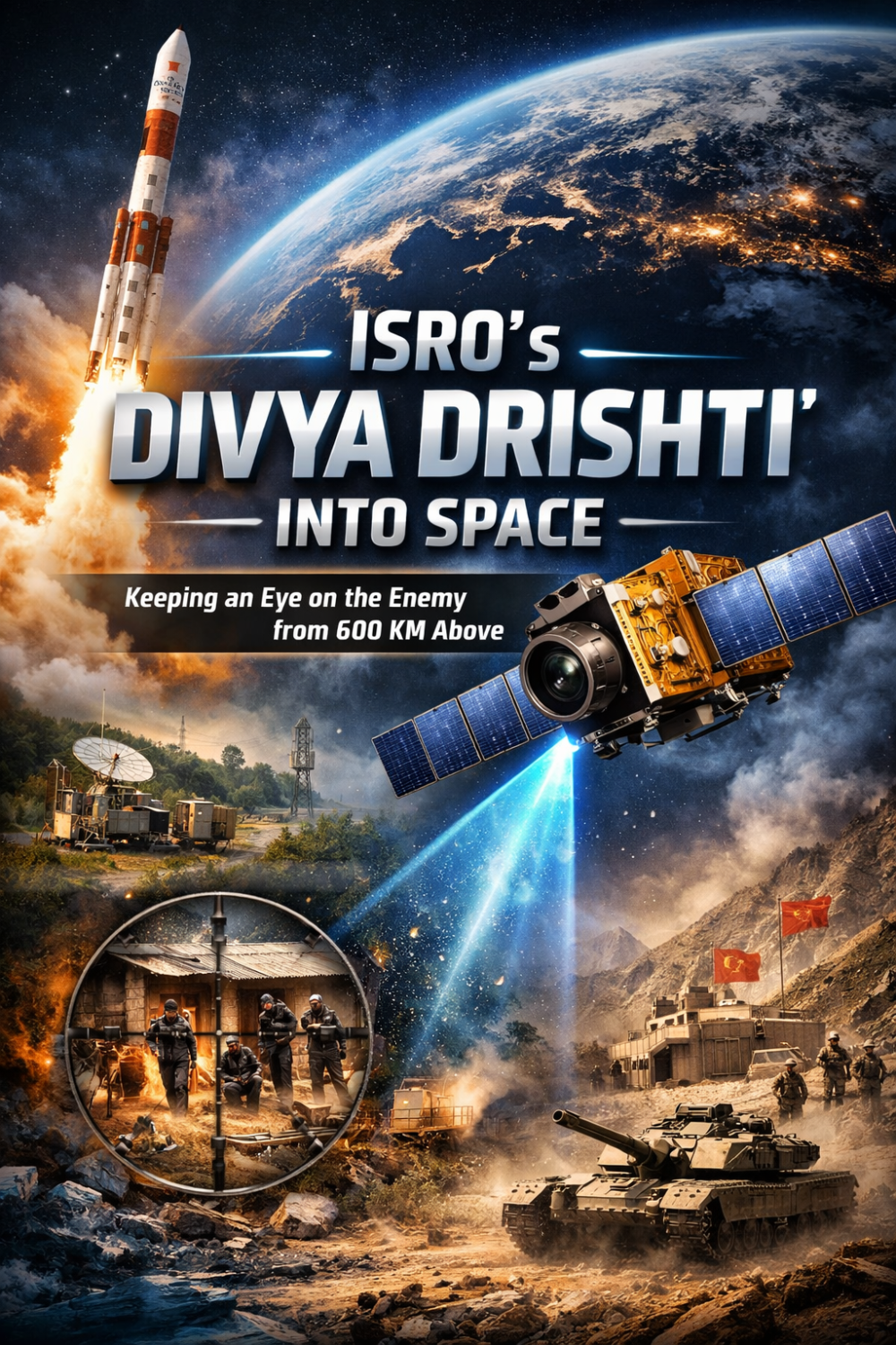 ISRO की ‘दिव्य दृष्टि’ आज अंतरिक्ष में: 600 किमी ऊपर से दुश्मन की हर चाल पर नजर रखेगा ‘अन्वेषा’