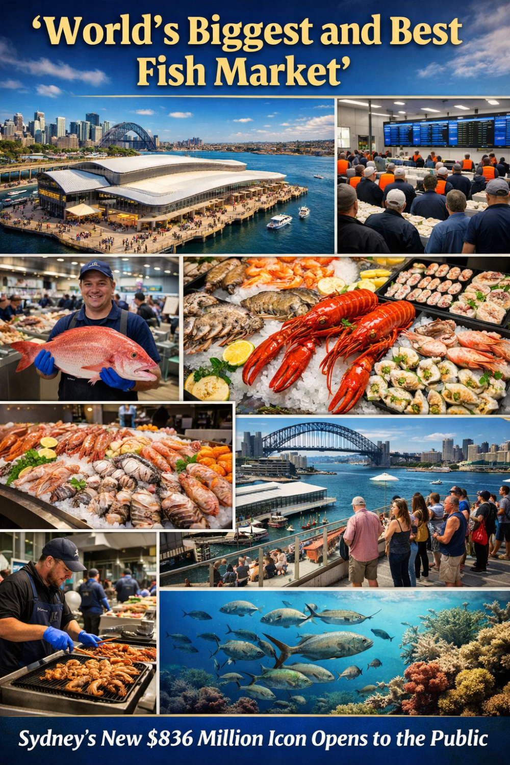 दुनिया का सबसे बड़ा और आधुनिक फिश मार्केट: सिडनी का नया $836 मिलियन का आइकन जनता के लिए खुला