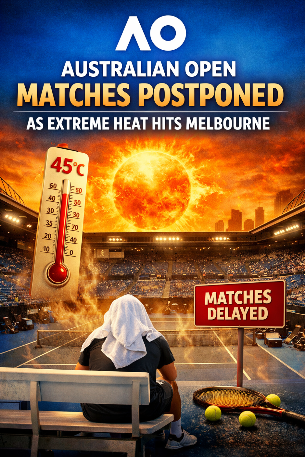 भीषण गर्मी के कारण ऑस्ट्रेलियन ओपन के मैच स्थगित, आयोजकों में हड़कंप