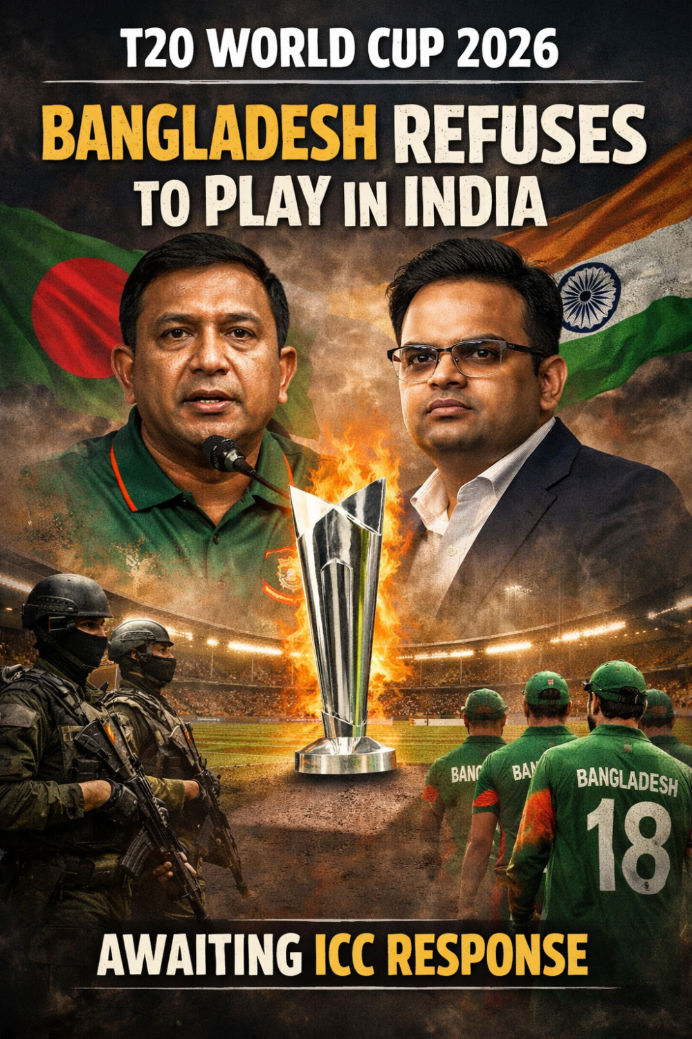 टी20 विश्व कप 2026 से पहले असमंजस, भारत में खेलने पर कायम है बीसीबी का विरोध