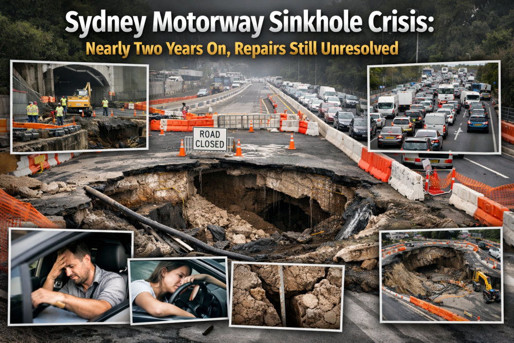 सिडनी मोटरवे संकट: दो साल बाद भी सिंकहोल की समस्या का समाधान अधर में
