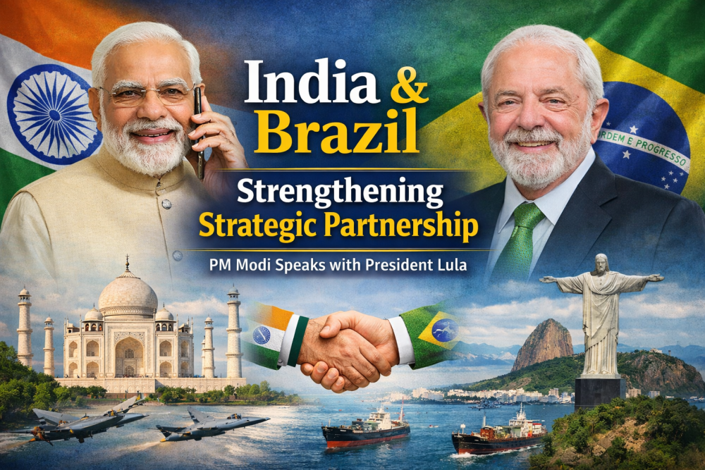 भारत–ब्राजील रणनीतिक साझेदारी को और सशक्त बनाने पर सहमति, पीएम मोदी–राष्ट्रपति लूला के बीच संवाद