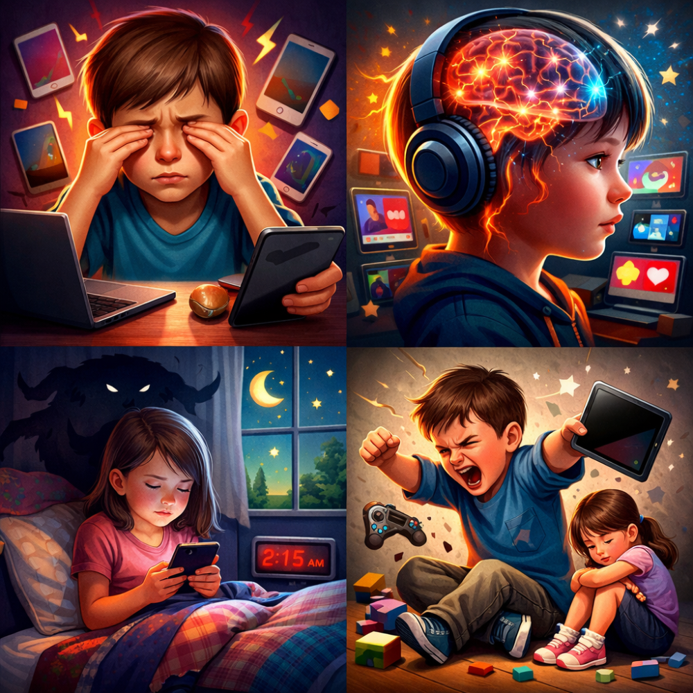 बढ़ता स्क्रीन टाइम बच्चों की आंखों के साथ दिमाग पर भी डाल रहा असर, डिजिटल आई स्ट्रेन की चपेट में नौनिहाल