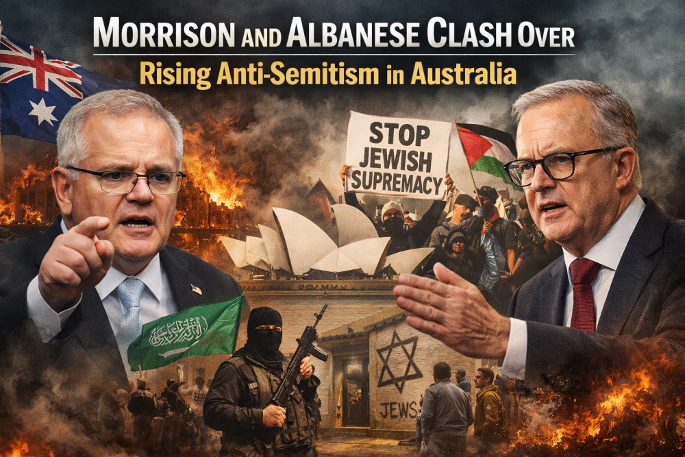 एंटी-सेमिटिज़्म पर आरोप-प्रत्यारोप: स्कॉट मॉरिसन ने प्रधानमंत्री अल्बनीज़ पर साधा निशाना