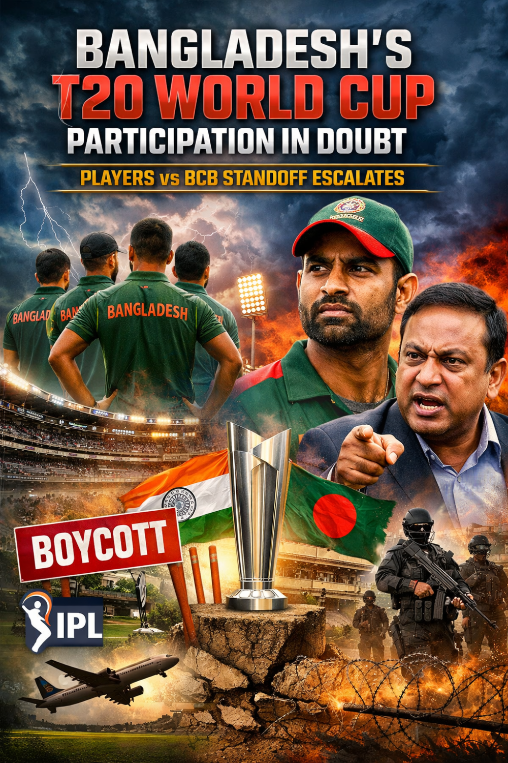 टी20 वर्ल्ड कप में बांग्लादेश की भागीदारी पर संकट, BCB निदेशक के बयान से बढ़ा विवाद