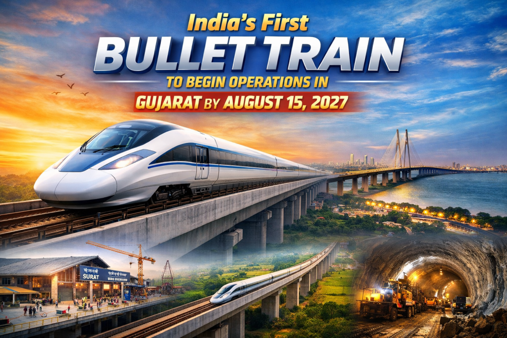 15 अगस्त 2027 तक गुजरात में दौड़ेगी देश की पहली बुलेट ट्रेन