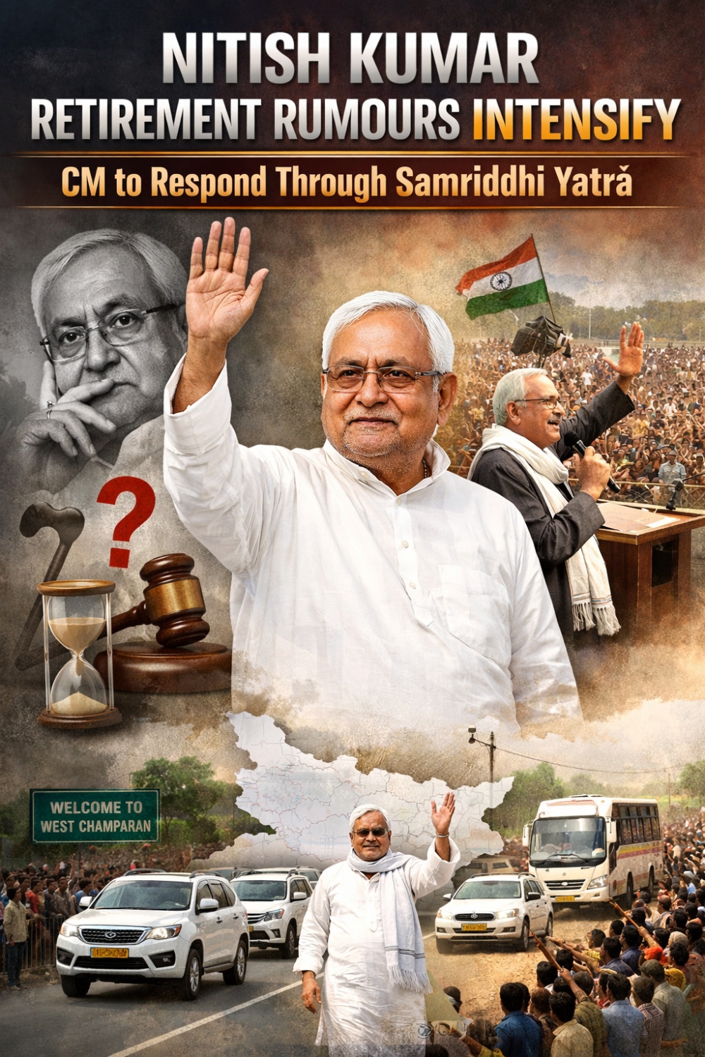 नीतीश कुमार के रिटायरमेंट की अटकलें तेज, समृद्धि यात्रा से देंगे जवाब