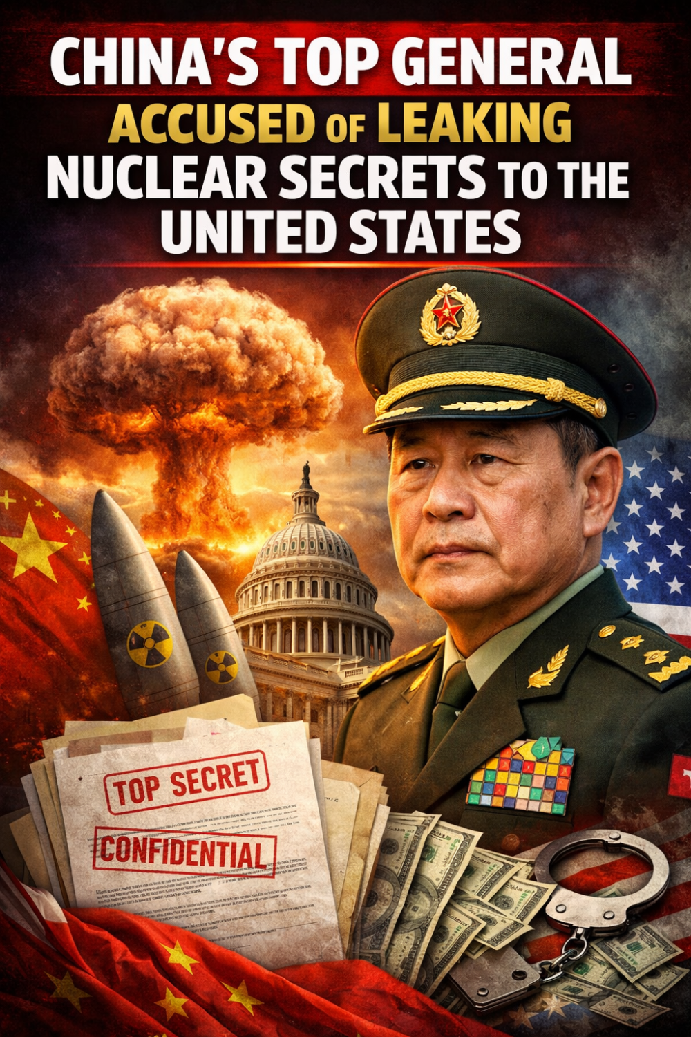 चीन के शीर्ष सैन्य अधिकारी पर अमेरिका को परमाणु रहस्य सौंपने का गंभीर आरोप