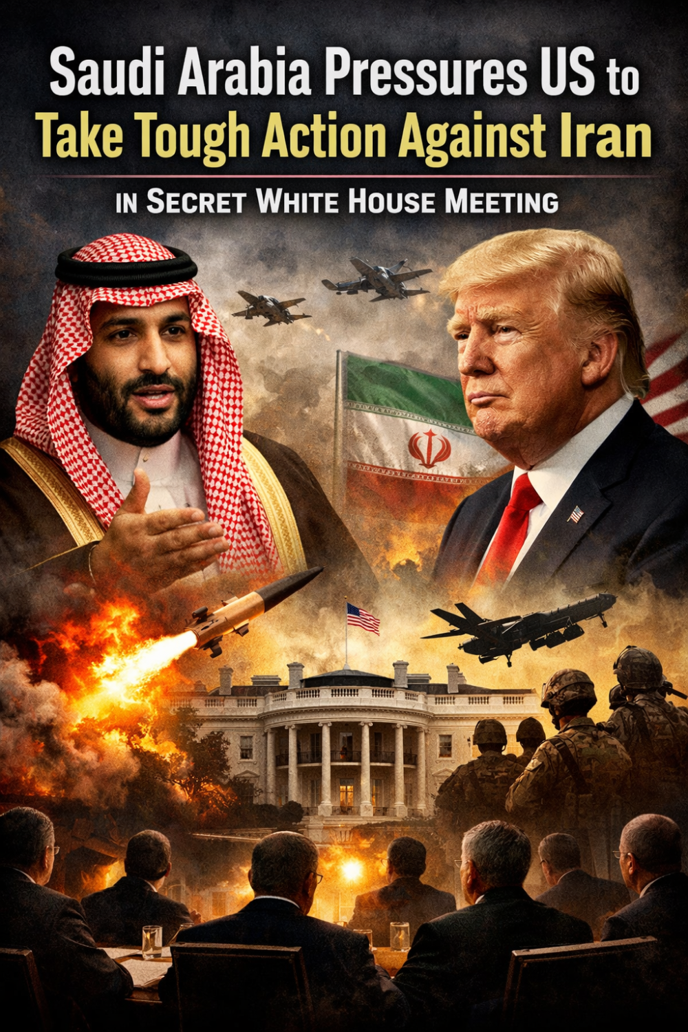 व्हाइट हाउस की बंद कमरे की बैठक में ईरान पर सख्ती की पैरवी, सऊदी अरब ने अमेरिका पर बनाया दबाव