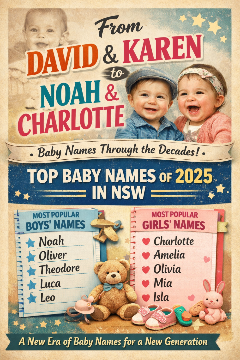 60 के दशक में डेविड–कैरन, अब 2020 के दशक में नोआ–चार्लोट का दौर