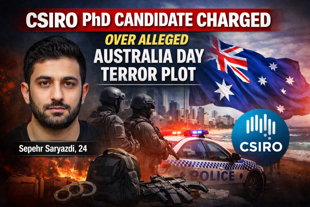 ऑस्ट्रेलिया डे पर आतंकी हमले की कथित साजिश: CSIRO से जुड़े पीएचडी शोधार्थी पर गंभीर आरोप