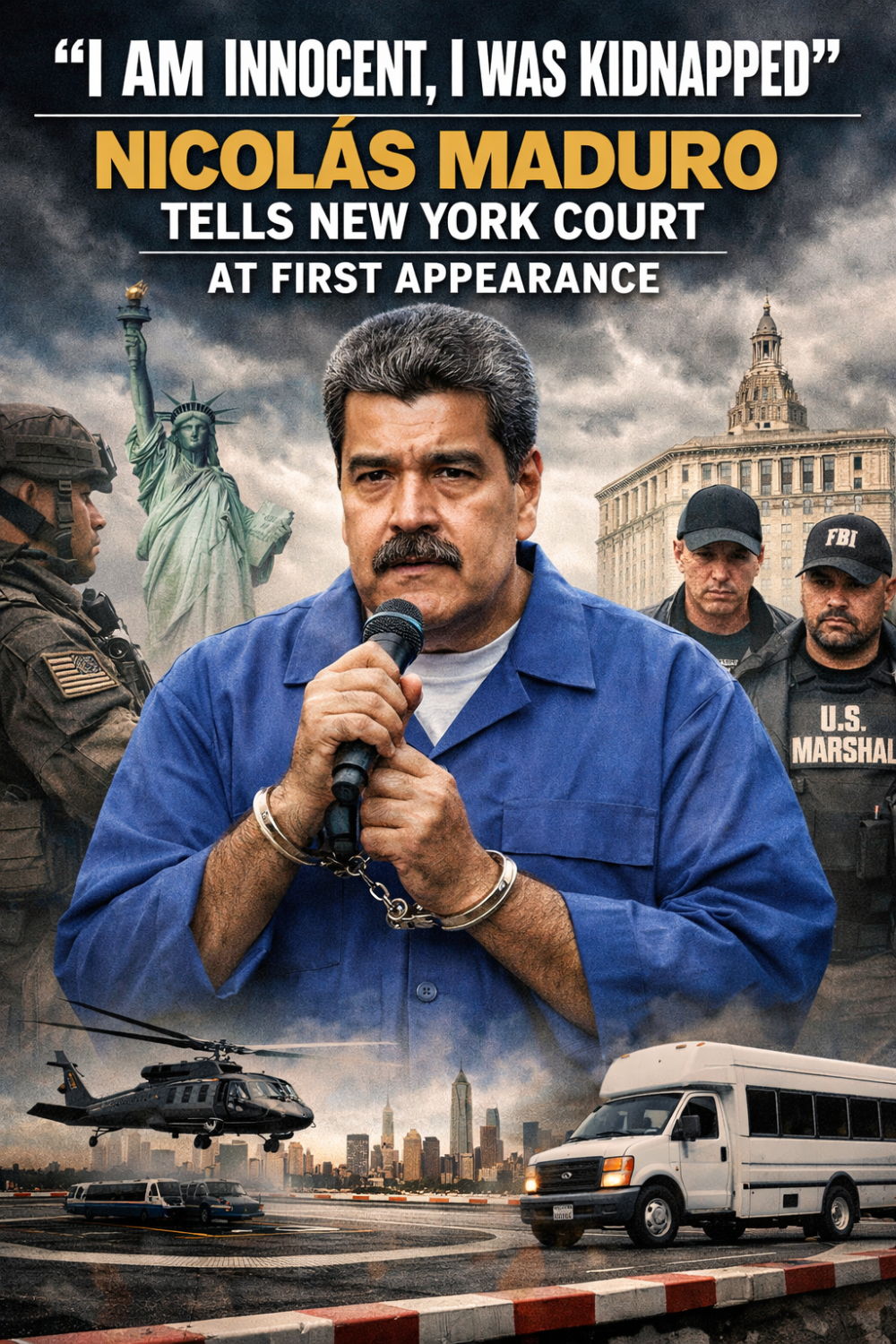 न्यूयॉर्क अदालत में पहली पेशी पर बोले निकोलस मादुरो—‘मैं बेगुनाह हूं, मेरा अपहरण किया गया’