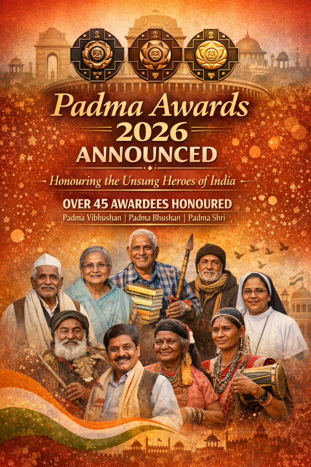 पद्म पुरस्कार 2026 का एलान, गुमनाम नायकों को मिला राष्ट्रीय सम्मान