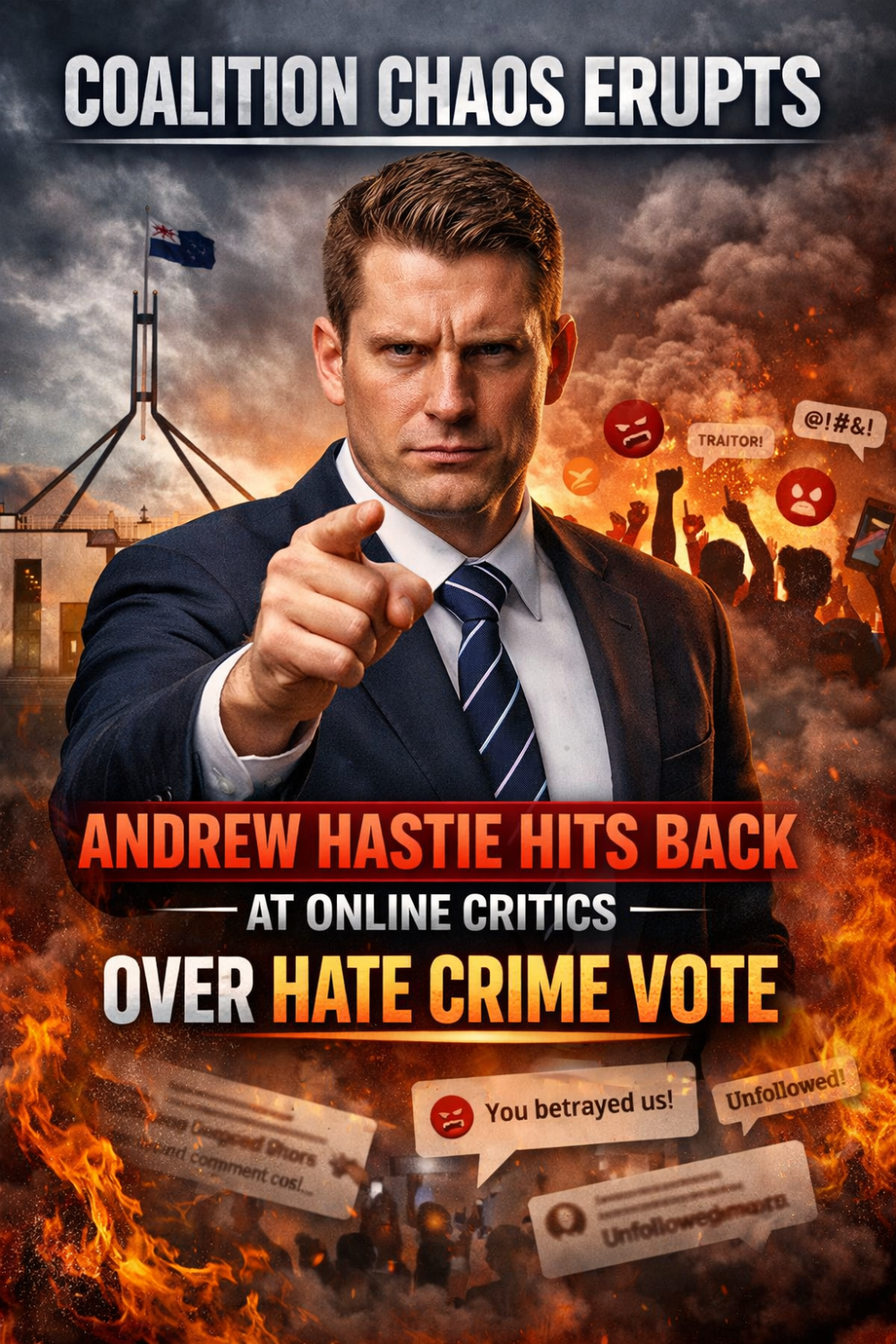 ऑस्ट्रेलिया की राजनीति में उथल-पुथल: एंड्रयू हैस्टी ने ऑनलाइन आलोचकों पर साधा निशाना
