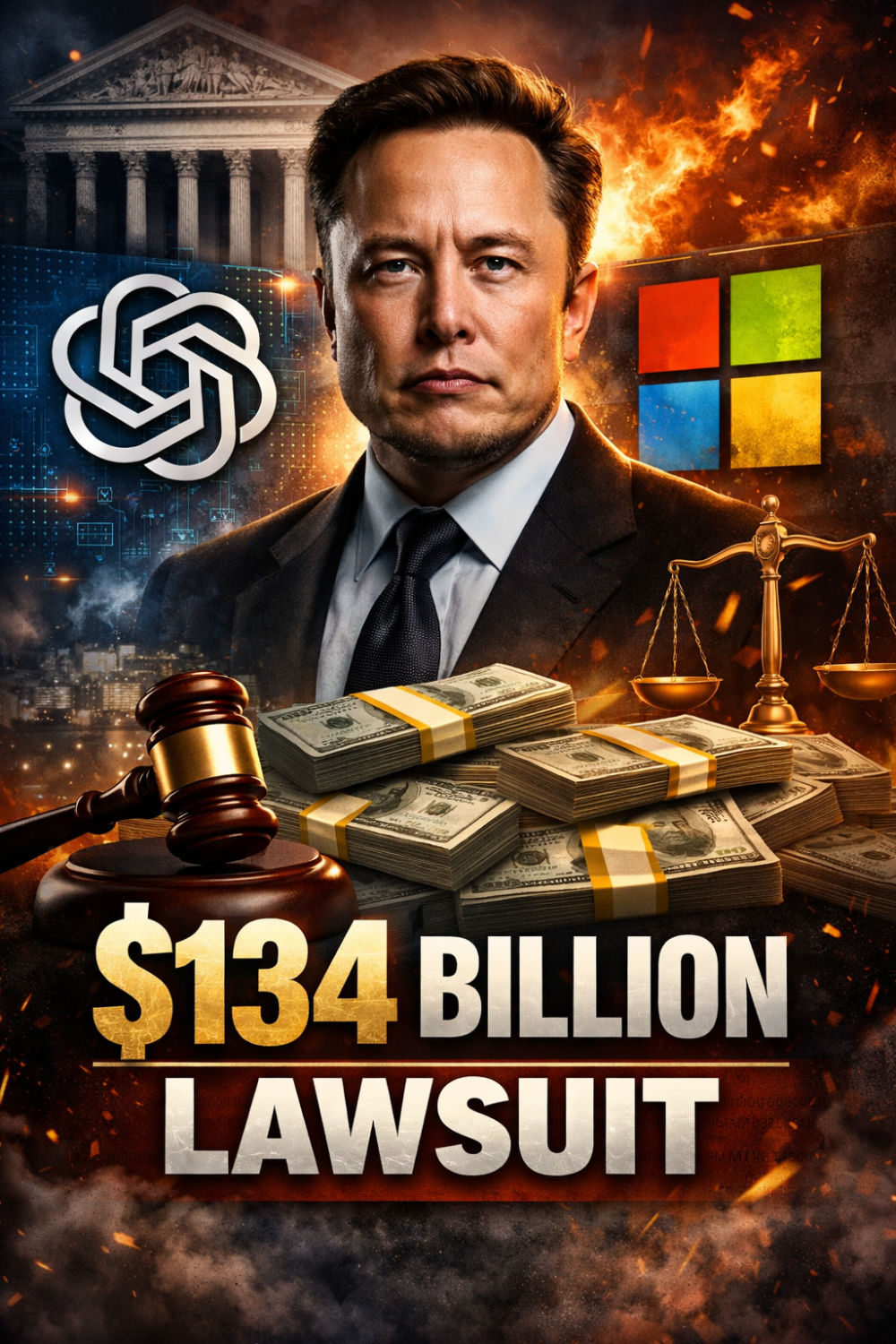 एलन मस्क ने OpenAI और Microsoft पर दायर किया 134 अरब डॉलर का मुकदमा