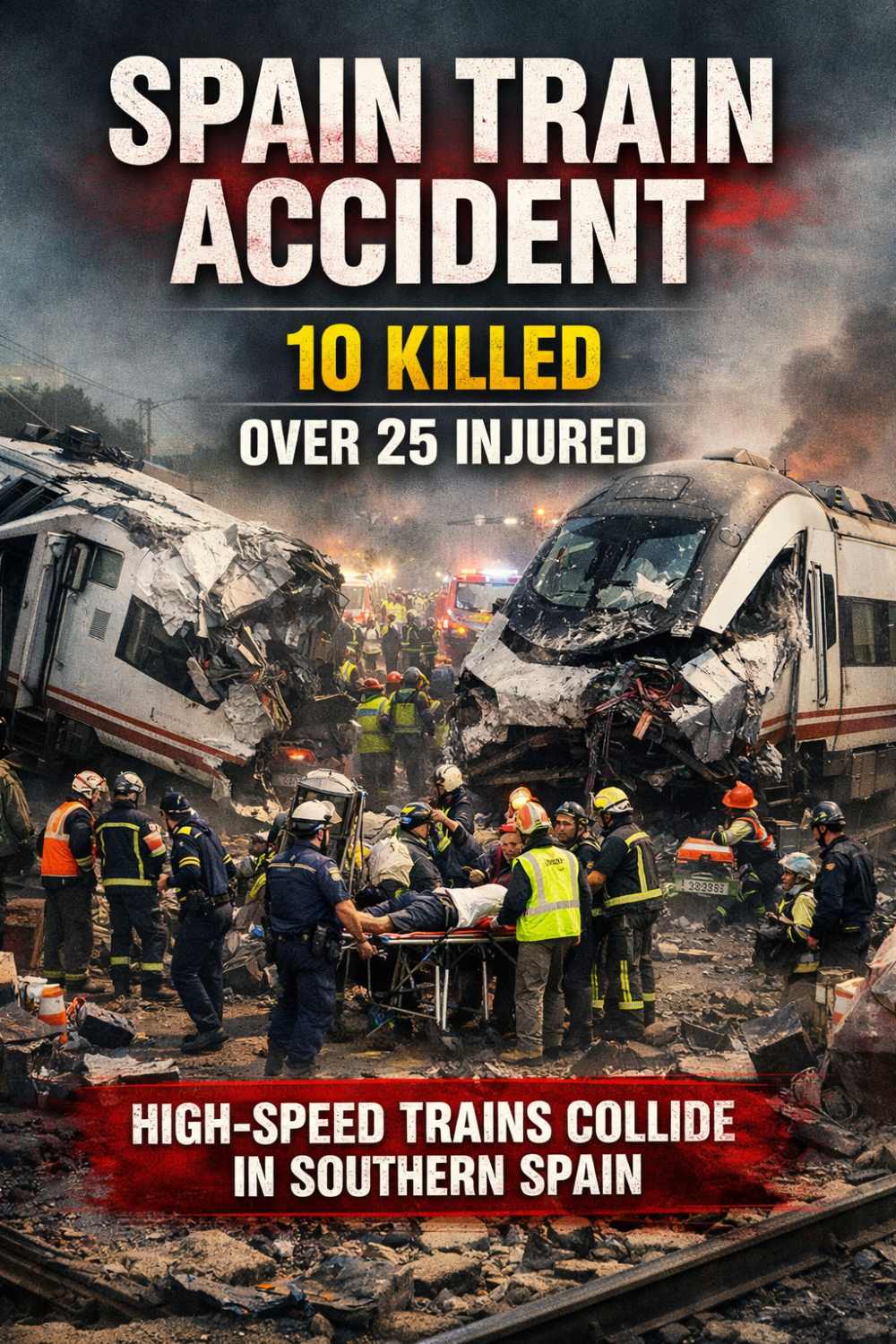 दक्षिणी स्पेन में भीषण रेल हादसा