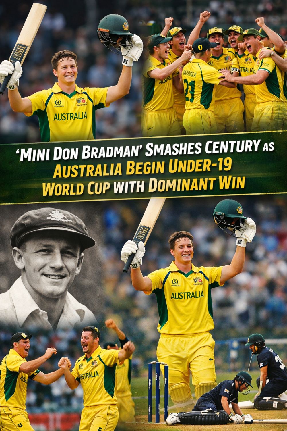 ऑस्ट्रेलिया की अंडर-19 टीम ने विश्व कप की शानदार शुरुआत की, ‘मिनी ब्रैडमैन’ का शतक